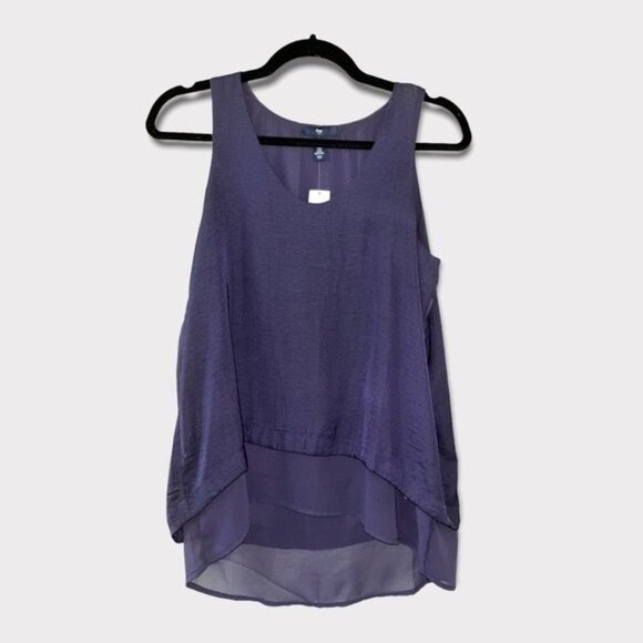 GAP Sleeveless Blouse Purple Chiffon Lined Tank Top NWT Womens Size XS - Picture 1 of 4
